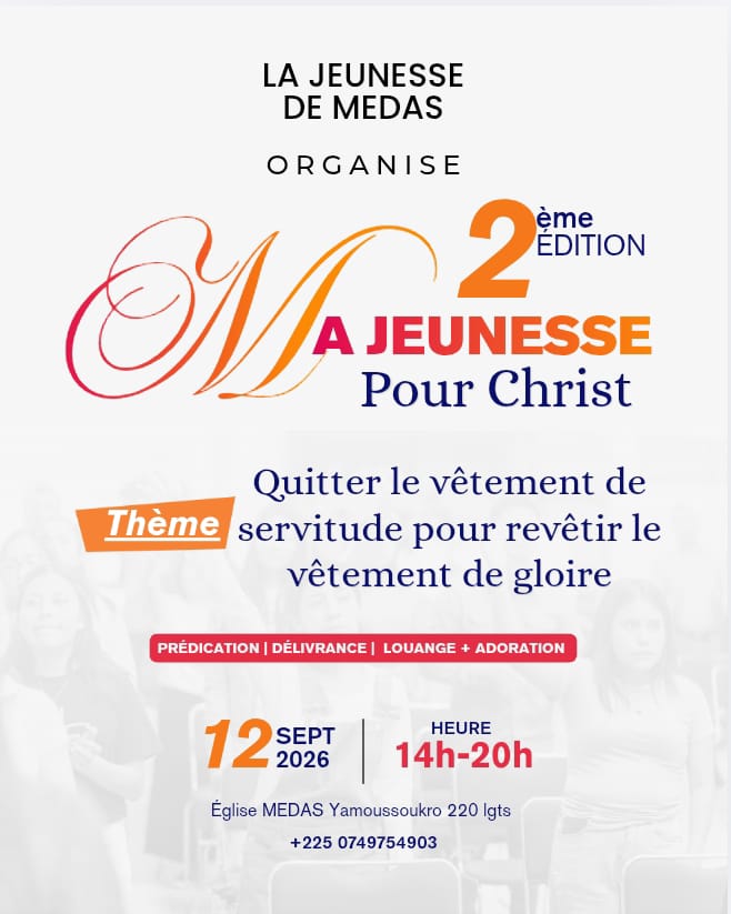 Affiche Ma Jeunesse Pour Christ, 2ème édition, 12 septembre 2026